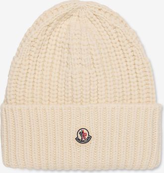 Moncler Strickm&uuml;tze mit gesticktem Logo