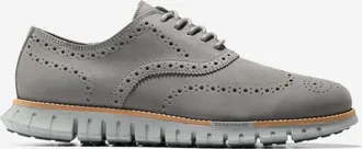 Cole Haan Mens ZER&Oslash;GRAND Remastered Wingtip Oxford Shoes - Grey Size 10.5