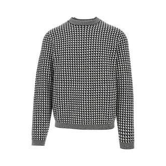 Emporio Armani Eagles motif jacquard wool sweater Man XXL