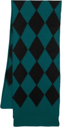 La DoubleJ argyle-pattern knitted scarf - women - Polyacrylic/Polyamide/Polyester/Alpaca Wool - One Size - Black