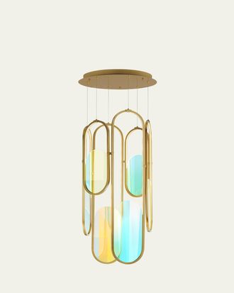 Studio M Trance 39 6-Light Dichroic Glass Chandelier