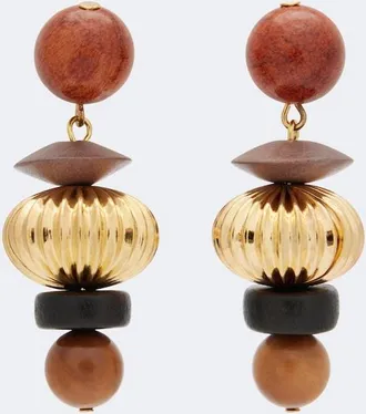 Jennifer Behr Lavon embellished gold-plated drop earrings