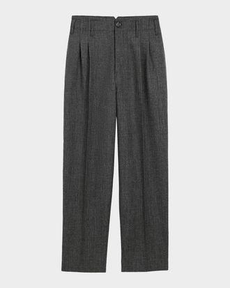 Ami Men & apos;s Zuit Wool Wide-Leg Double-Pleated Trousers