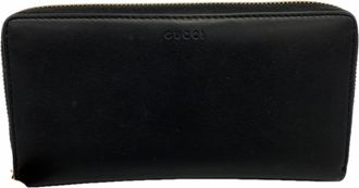 Gucci Black Leather Long Wallet (Bi-Fold) (Pre-Owned)