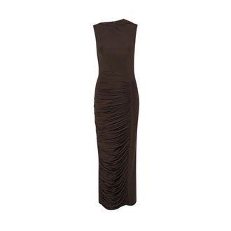 Rotate Midi Jurken - Dames - Casual kleedjes - Bruin - M - Kleedjes