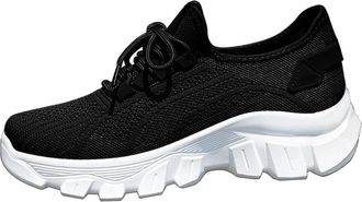 Generic Black Shoes Women Sneakers Women Wide Fit Orthopedic Trainers Arch Support Running Shoes Lightweight Breathable Mesh Walking Trainer Fashion Non Slip 