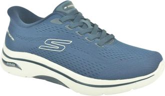 Skechers Fitness, Heren, Blauw, 44 EU, Blauw Lycra + Elastic slip-in