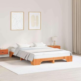 vidaXL Struttura Del Letto Cera Marrone 207 X 155.5 X 17 Cm - Vidaxl