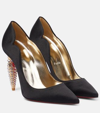 Christian Louboutin Pumps Lipstrass in crêpe con cristalli