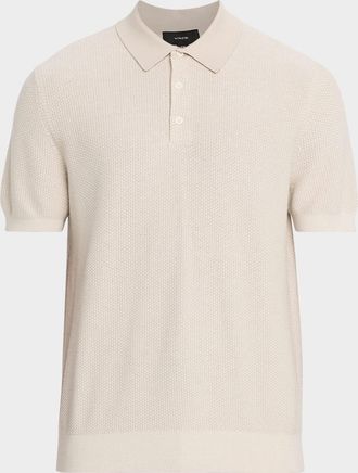 Vince Men & apos;s Geometric-Jacquard Wool-Blend Polo Sweater
