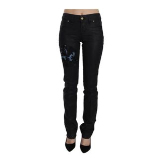 John Galliano Skinny Jeans, female, Black, Size: W27 Mid Waist Skinny Denim Casual Pants