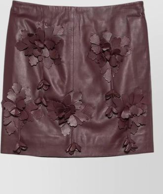 Alberta Ferretti faux leather floral appliqu&eacute; mini skirt