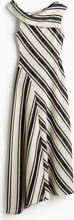 H&M Gestricktes One-Shoulder-Kleid - Schwarz