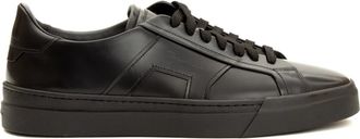 Santoni Double Buckle Sneaker - Heren - Sneakers - Zwart - 40 EU - Leer - Schoenen