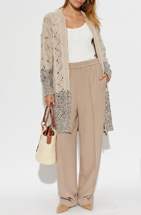 Fabiana Filippi Trousers With Stitching On The Legs, Womens, Beige