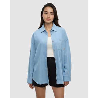 tentree Denim West End Shirt in Light Wash at Nordstrom, Size X-Large
