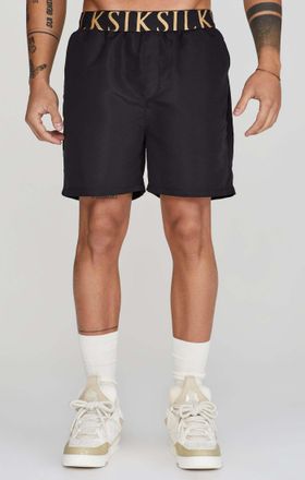 Siksilk Badehose SIKSILK Siksilk Badehose Swim Shorts, Herren, Gr. XL, N-Gr, schwarz, Obermaterial: 100% Polyester PES., Badehosen Badehose