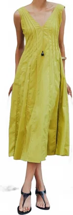 Merlette Raas Midi Dress In Lime
