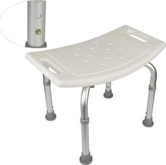 OEM Taburete De Ducha, Regulable En Altura, Antideslizante, Color Blanco