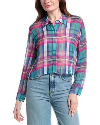 L'agence Lagence Cosette Crop Hi Low Shirt