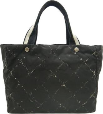 Chanel Pre-owned Tote Bags, female, Black, Size: ONE SIZE Pre-owned Vintage Nylon Tote Bag