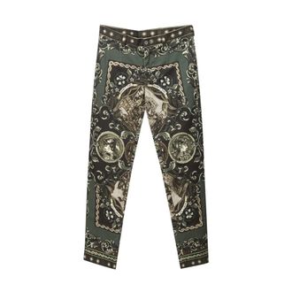 Dolce & Gabbana Katoenen broek met poppenprint - Dames - Slim Fit Broeken - Veelkleurig - L - Katoen - Broeken