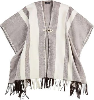 Fay Poncho a righe - Grigio
