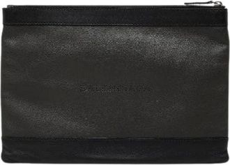 Balenciaga Pre-owned Clutches, male, Black, Size: ONE SIZE Pre-owned Navy Clip M Leather Clutch Bag