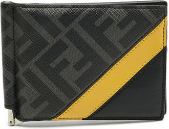 Fendi Portacarte in tela cerata Zucca - Nero