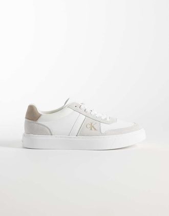 Calvin Klein Jeans - Sneakers bianche con suola preformata e logo in rilievo-Bianco