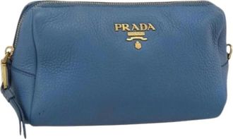 Prada Pre-owned Clutches, female, Blue, Size: ONE SIZE Pre-owned Vintage Pouch