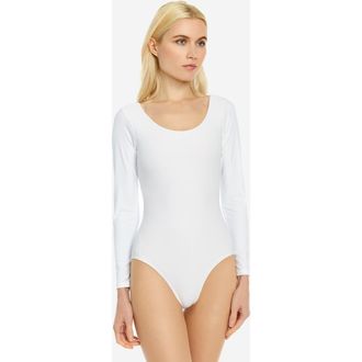 Leveret Womens Long Sleeve Leotard in White at Nordstrom, Size X-Small