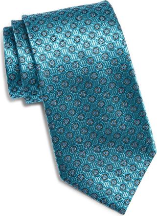 Nordstrom Medallion Silk Tie in Teal at Nordstrom