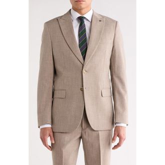 Elie Tahari Slim Fit Windowpane Blazer in Beige at Nordstrom Rack, Size Xx-Large