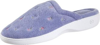 Isotoner Womens Terry Slip On Clog Slipper In Periwinkle