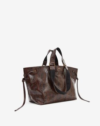 Isabel Marant Wardy Bag In Python-effect Leather - Mocha - Isabel Marant
