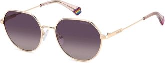Polaroid Sunglasses, unisex, Yellow, Size: 54 MM Gold Violet Sunglasses Burgundy Shaded Polarized