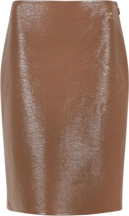Courr&egrave;ges Leather Skirts - Dames - Kokerrokken - Bruin - 2XS - Rokken