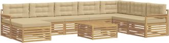 vidaXL Conjunto De Sof&aacute;s De Exterior 9 Uds. Y Beige Vidaxl