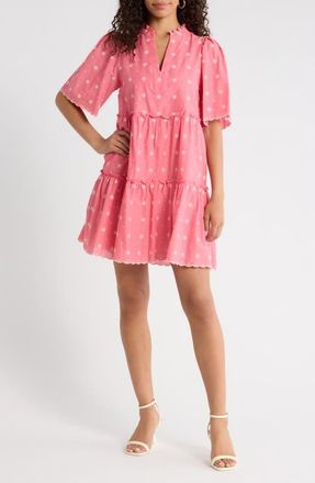Sugarlips Gibson Dixie Tiered Cotton Dress in Coral at Nordstrom, Size X-Large