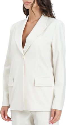 A|X Armani Exchange White Tailored Wool-Blend Blazer