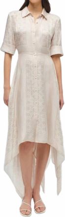 SIMKHAI Abrielle Handkerchief Midi Dress In Sand