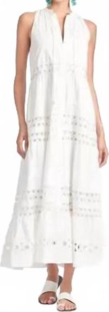 Sachin & Babi Positano Button-Up Sleeveless Long Maxi Dress In White