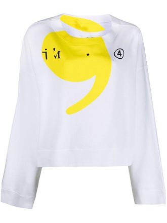 Maison Margiela apostrophe logo-print sweatshirt - women - Cotton - M - White