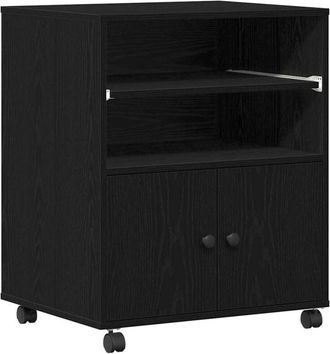 vidaXL Soporte De Impresora Con Ruedas Roble Negron 60x48x74 Cm Vidaxl