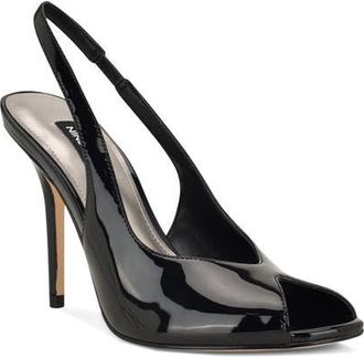 Nine West Pretta Slingback Peep Toe Pump in Black at Nordstrom, Size 10.5