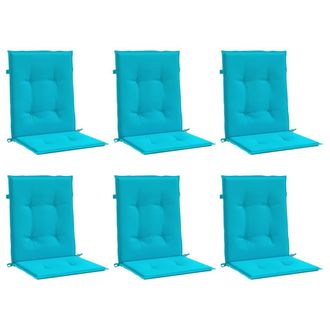 vidaXL Cojines Para Silla Con Respaldo Bajo 6 Uds Tela Turquesa Vidaxl