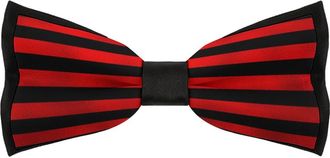 Generic Bow Tie for Men,Red And Black Bold Stripes Adjustable Pre-Tied Bow Tie for Wedding Work Party