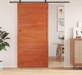 vidaXL Vidaxl - Puerta De Granero Madera Maciza Pino Marr&oacute;n Miel 100x208 Cm