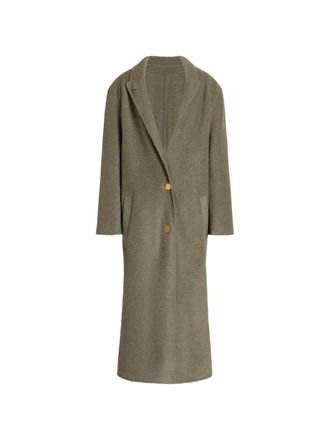Alberta Ferretti Relaxed Fit Long Coat with Notched Lapel